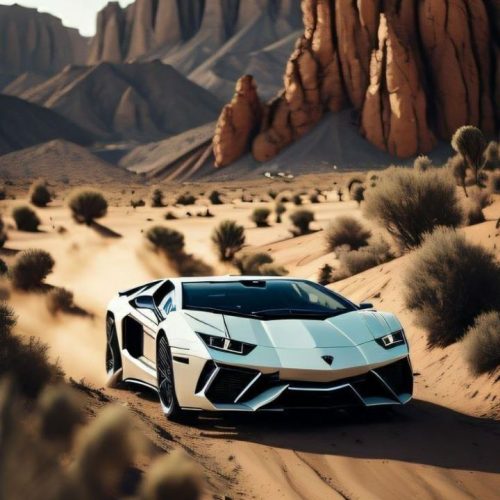 Moving Car in Desert